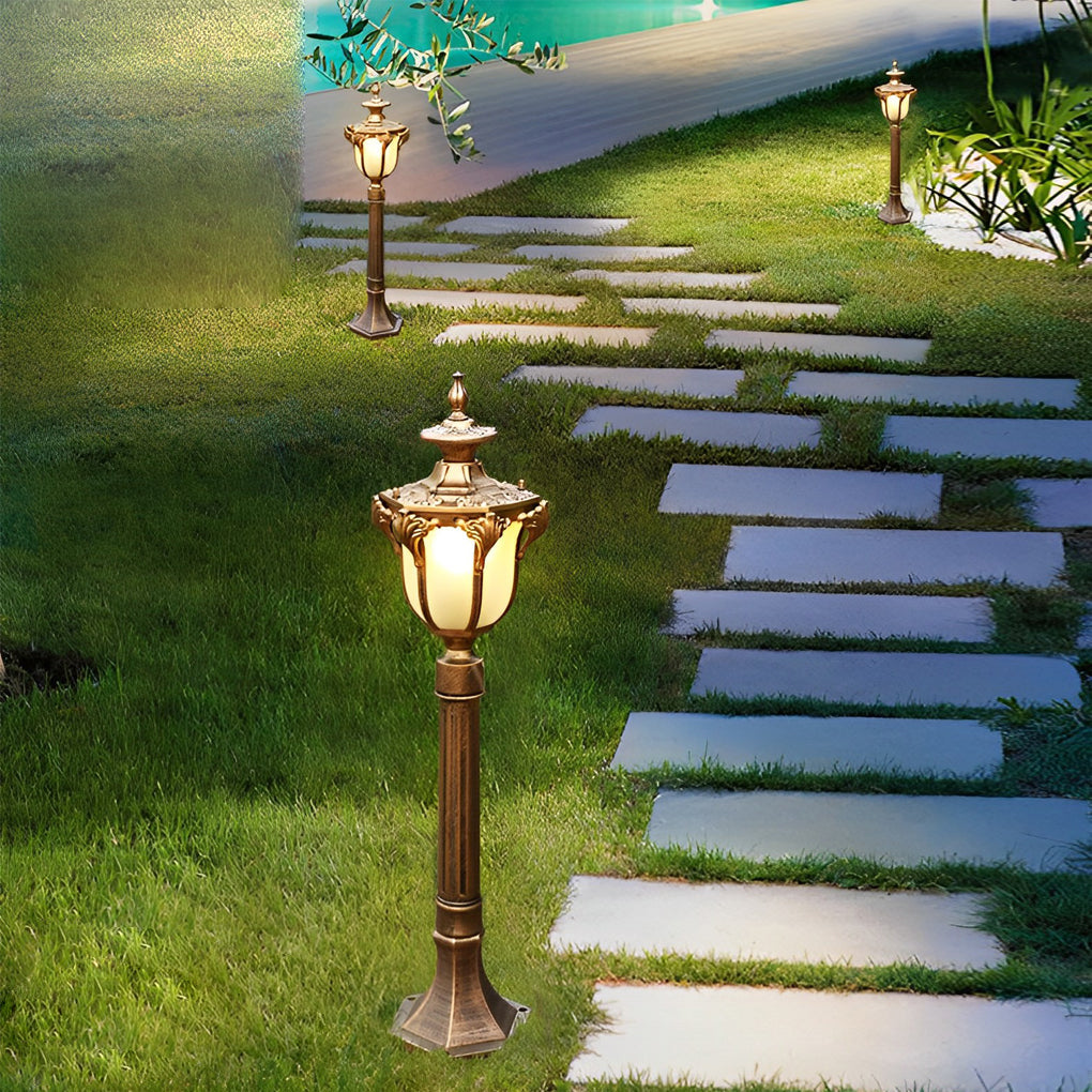 Exterior Waterproof LED European-style Short Pole Lamp Post Pathway Lights, Outdoor Wall Light, detail 10