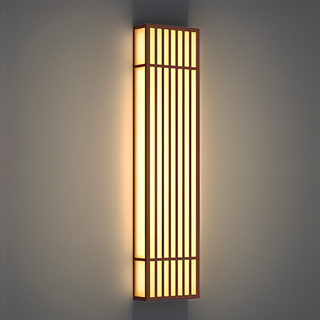 Retro Vertical Stripe Grid LED Waterproof Brown Exterior Wall Light, Outdoor Wall Light, detail 9