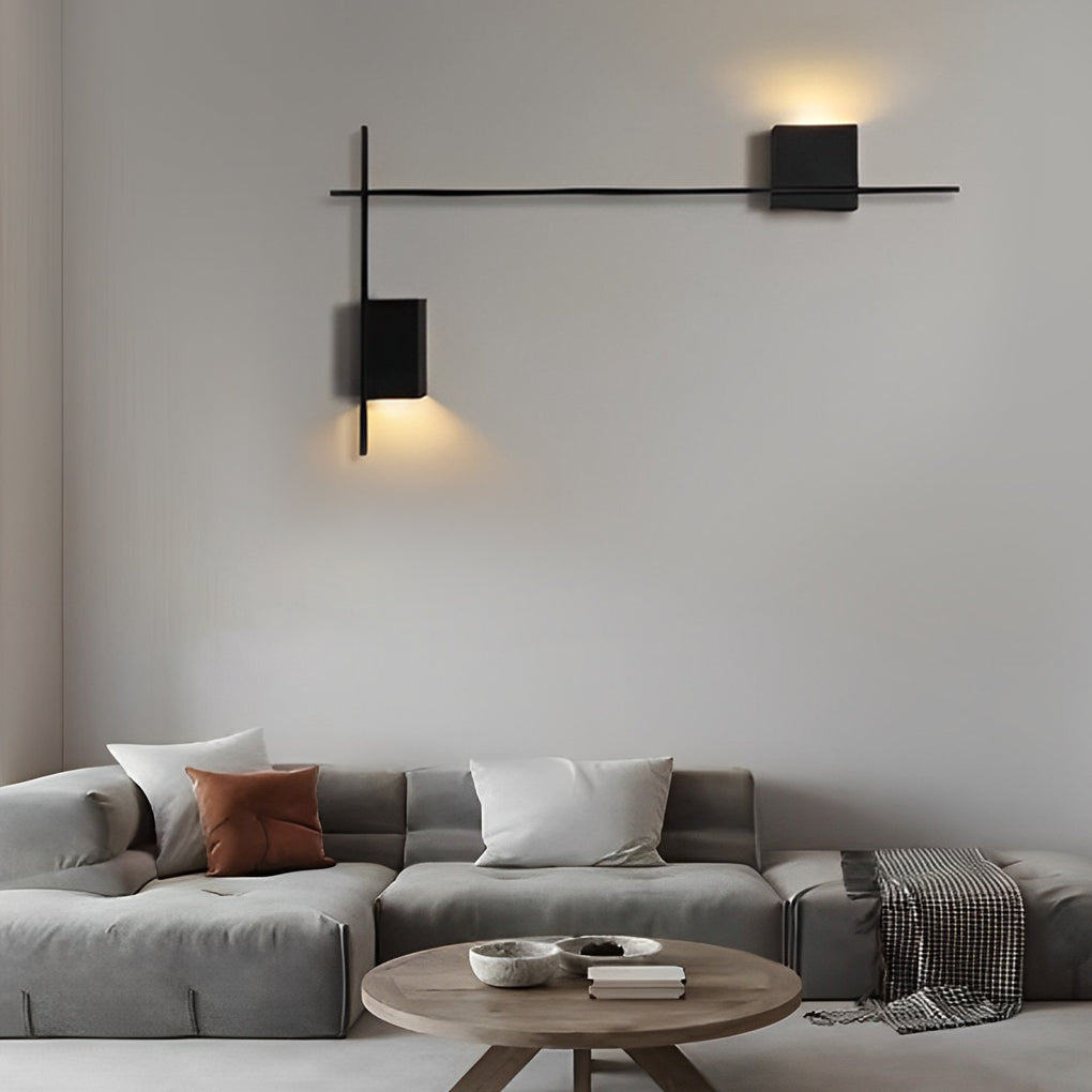 Creative Square Strip Three Step Dimming LED Nordic Wall Light, Bedroom Wall Sconce, Iron, W 47in