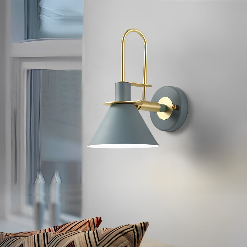 Clean-Lined Horn Shape Iron Creative Contemporary Wall Light, Bedroom Wall Sconce, detail 8