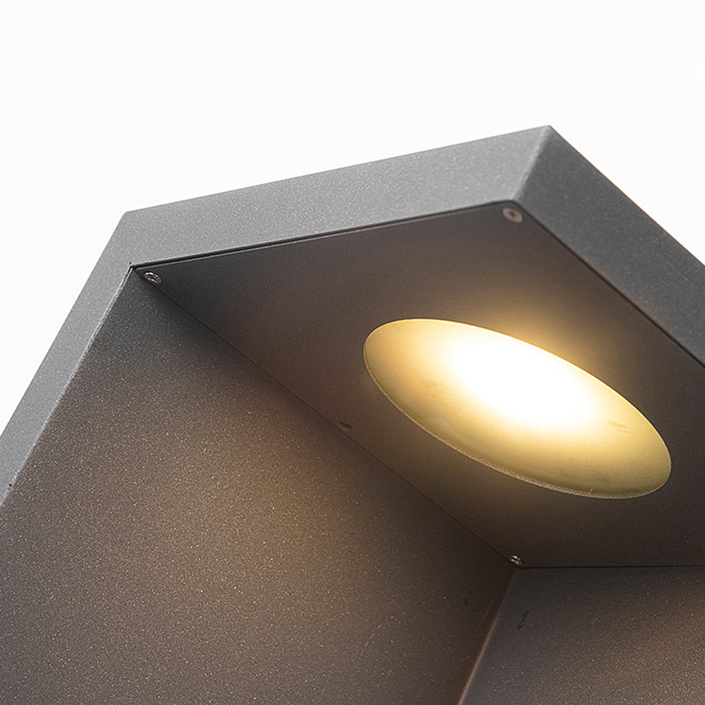 Waterproof LED Gray Contemporary Exterior Path Lights Solar Fence Post Lights, Outdoor Wall Light, detail 13