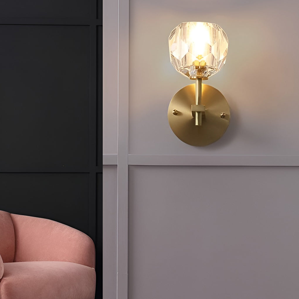 Ball-shaped LED Crystal Gold Postmodern Plug in Sconce Lighting Wall Light - 18" Copper, Plug-In Wall Sconce, detail 9