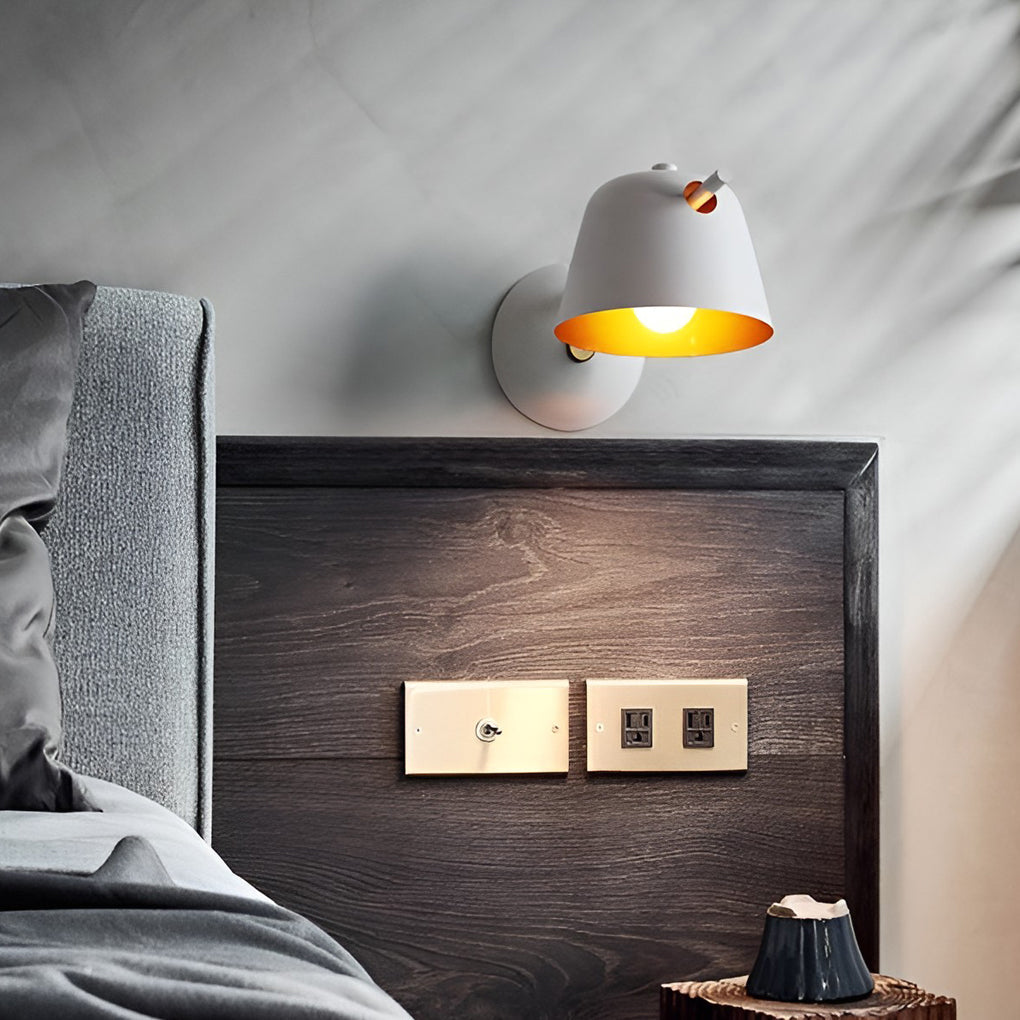 Hat-style Matte Metal Nordic Mounted Contemporary Wall Light, Bedroom Wall Sconce, detail 7
