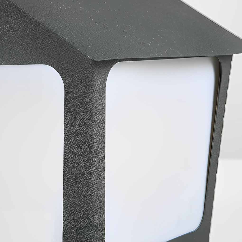 Cottage Shaped LED Waterproof Black Contemporary Solar Fence Post Lights Pillar Light, Outdoor Wall Light, detail 12