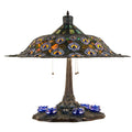 Peacock Feather 26 Inch 3-Light 26.50" Antique Copper Table Lamp front view