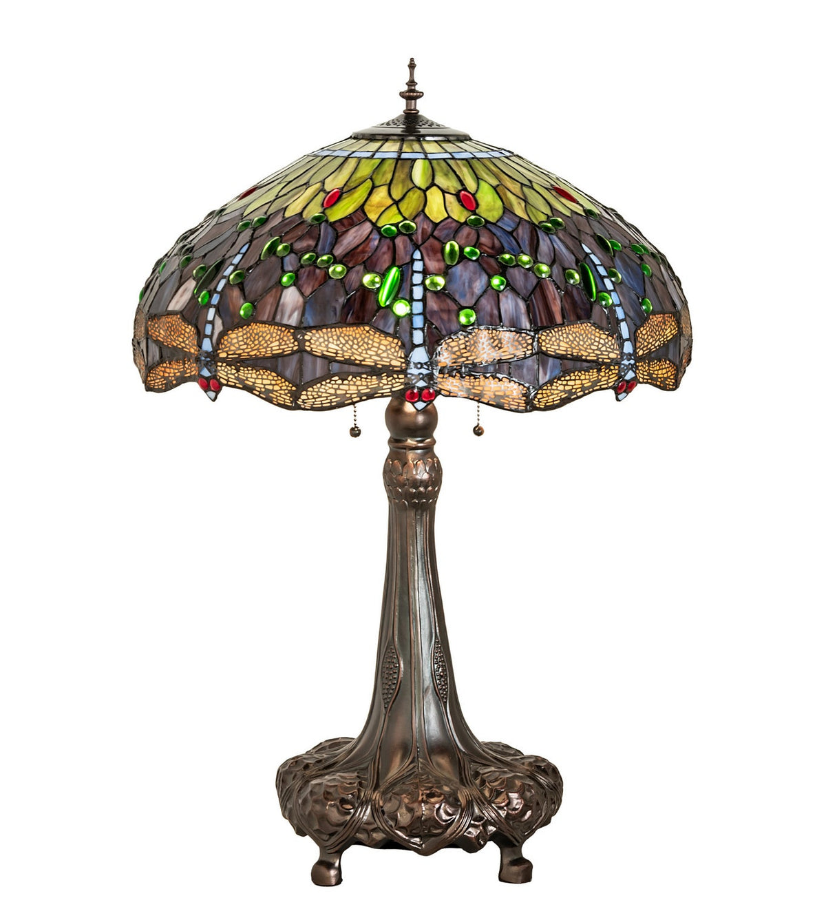 Hanginghead Dragonfly 31 Inch - Height: 31.0 Inches 3-Light 32.00" Mahogany Bronze Table Lamp detail view 2