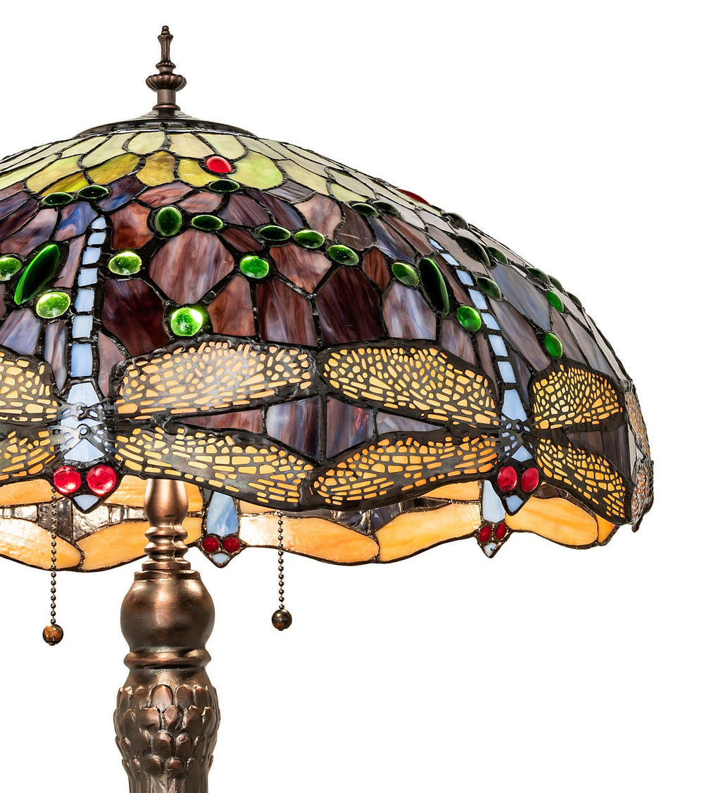 Hanginghead Dragonfly 31 Inch - Height: 31.0 Inches 3-Light 32.00" Mahogany Bronze Table Lamp detail view 4