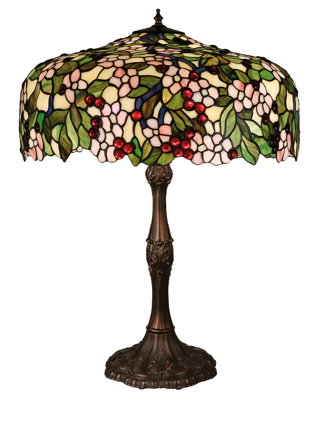 Cherry Blossom 3-Light 26.00" Mahogany Bronze Table Lamp front view