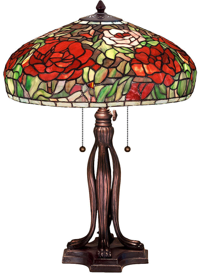 Peony 23 Inch 2-Light 23.50" Mahogany Bronze Table Lamp front view