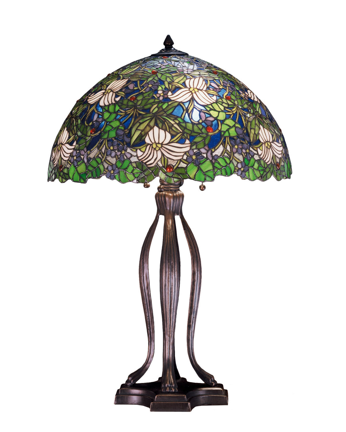 Trillium And Violet 3-Light 30.00" Bronze Table Lamp front view