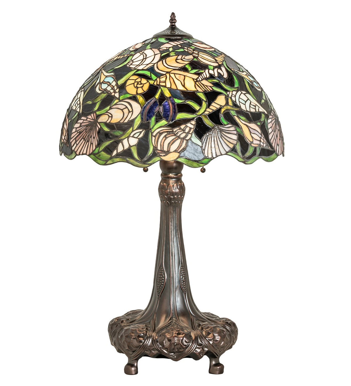 Seashell 31 Inch 3-Light 31.00" Mahogany Bronze Table Lamp front view