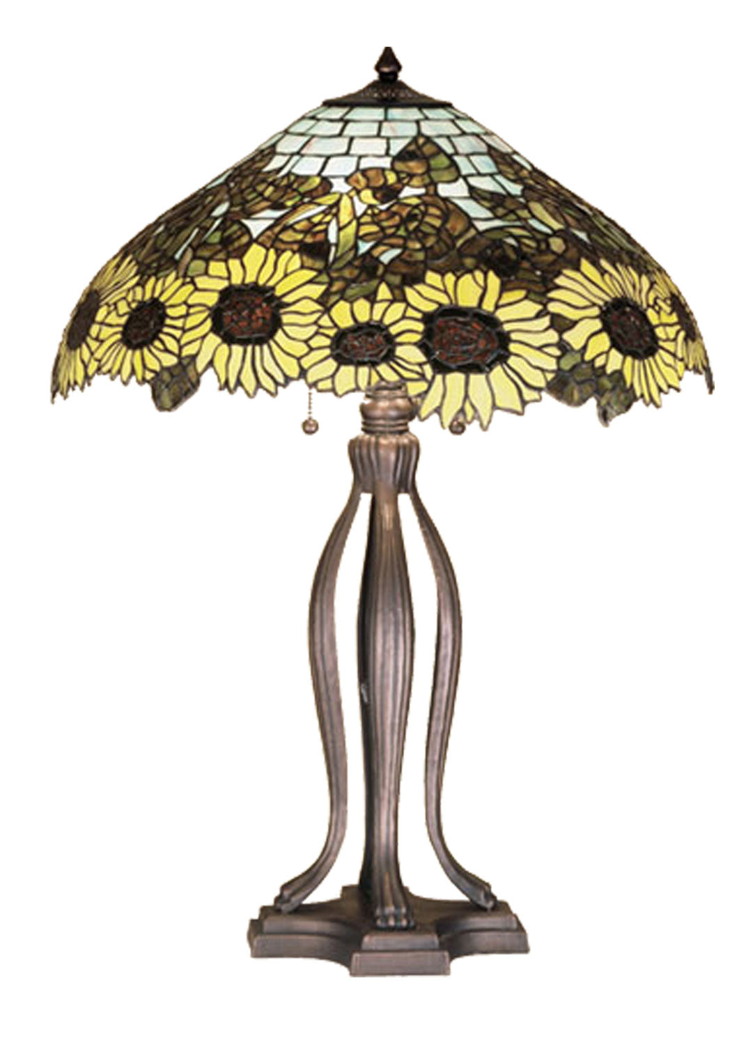 Wild Sunflower 30 Inch 3-Light 30.00" Purple/Blue Ia Amber Table Lamp front view