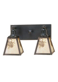 Winter Pine 17 Inch 2-Light 10.00" Rust Wall Sconce front view