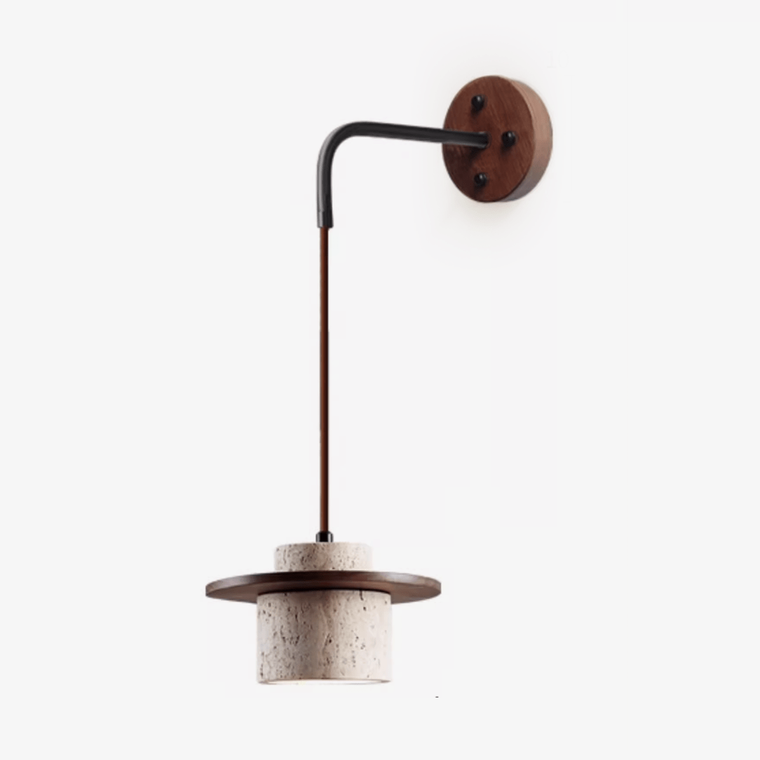 Cylindrical Stone Wall Light, Hardwired Wall Sconce, Metal, Dia 20cm x H 12cm