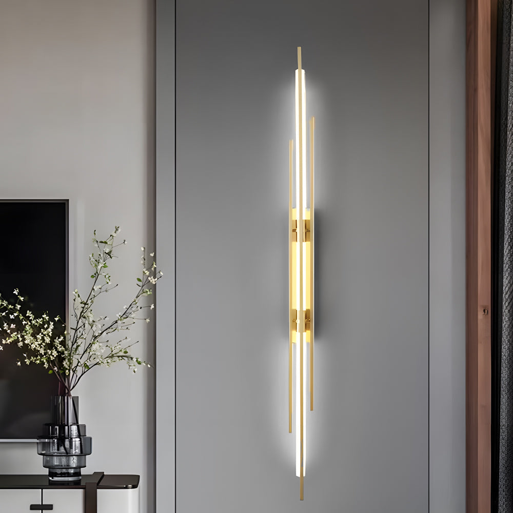 Long Strips Grille Iron Acrylic Clean Contemporary LED Wall Light, Hardwired Wall Sconce, detail 4