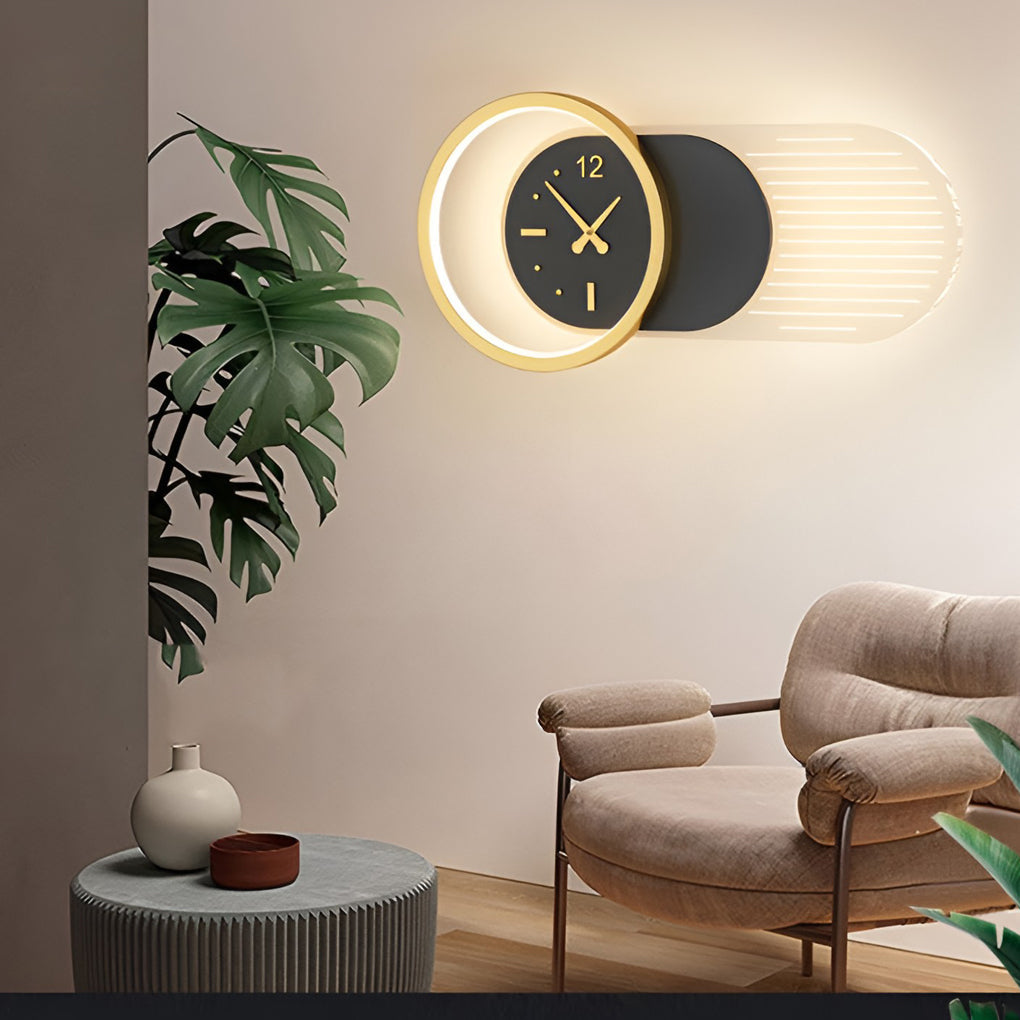 Creative Mute Clock Shaped LED Nordic Wall Light, Bedroom Wall Sconce, detail 13