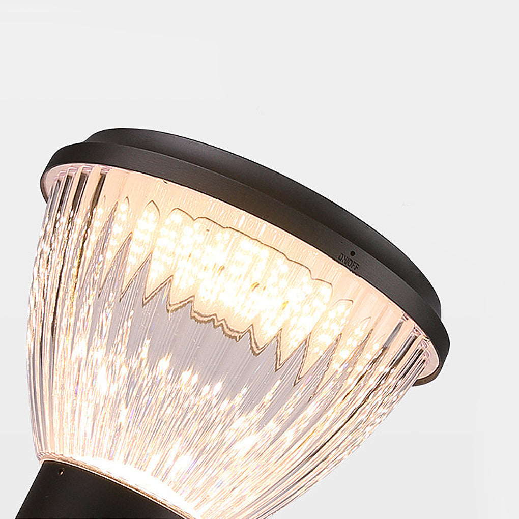 Circular LED Fast Charging Black Contemporary Solar Post Caps Lights Pillar Light, Outdoor Wall Light, detail 10