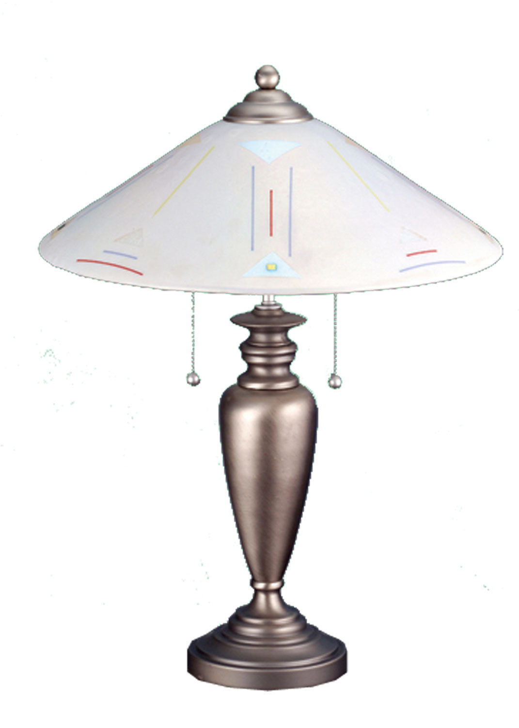 2-Light 23.50" Nickel Table Lamp front view