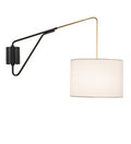 1-Light 22.00" Solar Black/Brushed Brass Wall Sconce front view