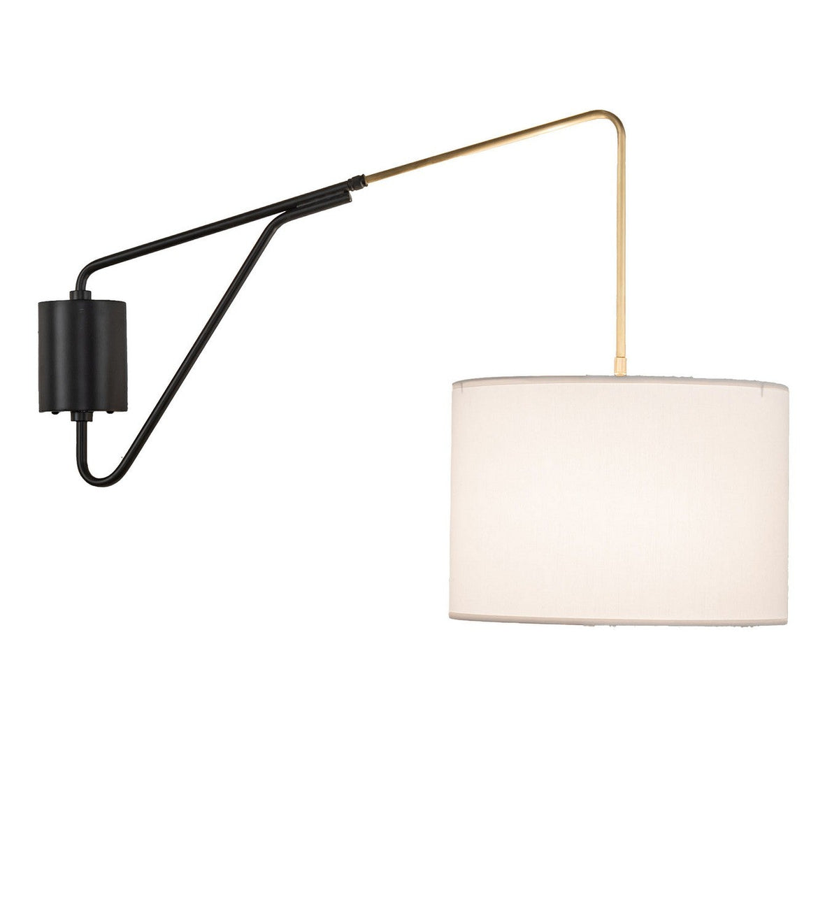 1-Light 22.00" Solar Black/Brushed Brass Wall Sconce front view