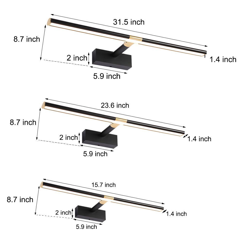 Retractable LED Bathroom Vanity Fixture with Adjustable Rod and Matte Finish, Bathroom Vanity Light, detail 11