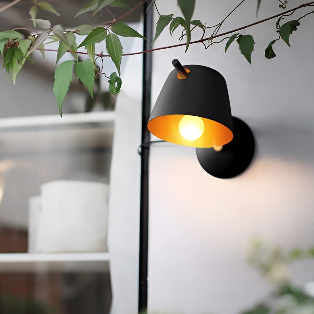 Hat-style Matte Metal Nordic Mounted Contemporary Wall Light, Bedroom Wall Sconce, detail 2