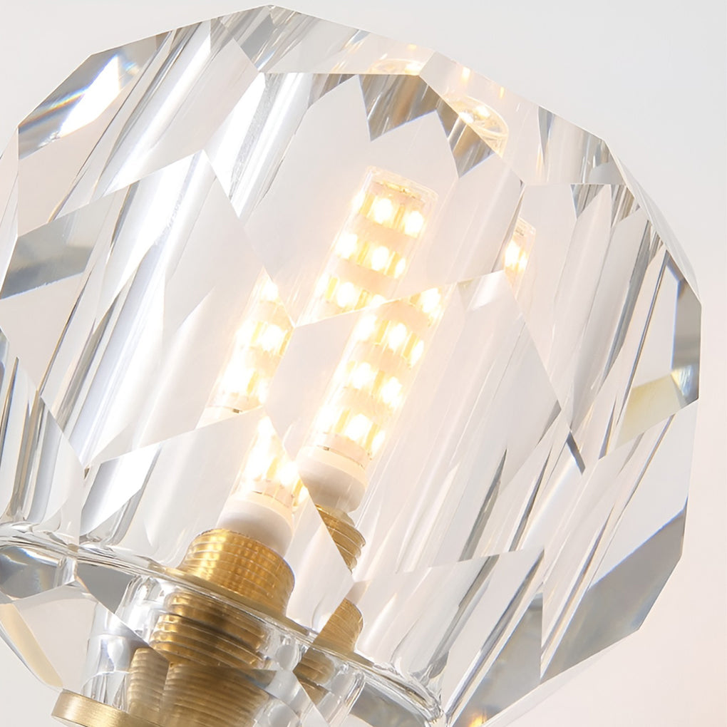 Ball-shaped LED Crystal Gold Postmodern Plug in Sconce Lighting Wall Light - 18" Copper, Plug-In Wall Sconce, detail 15
