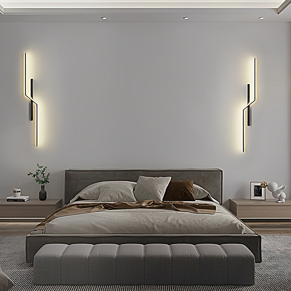 Lines Creative LED Contemporary Clean-Lined Wall Light Decorative Wall Fixtures Lighting, Bedroom Wall Sconce, detail 3