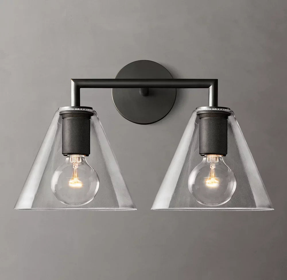 Utilitaire Funnel Shade Double Wall Light, Bathroom Wall Sconce, detail 10