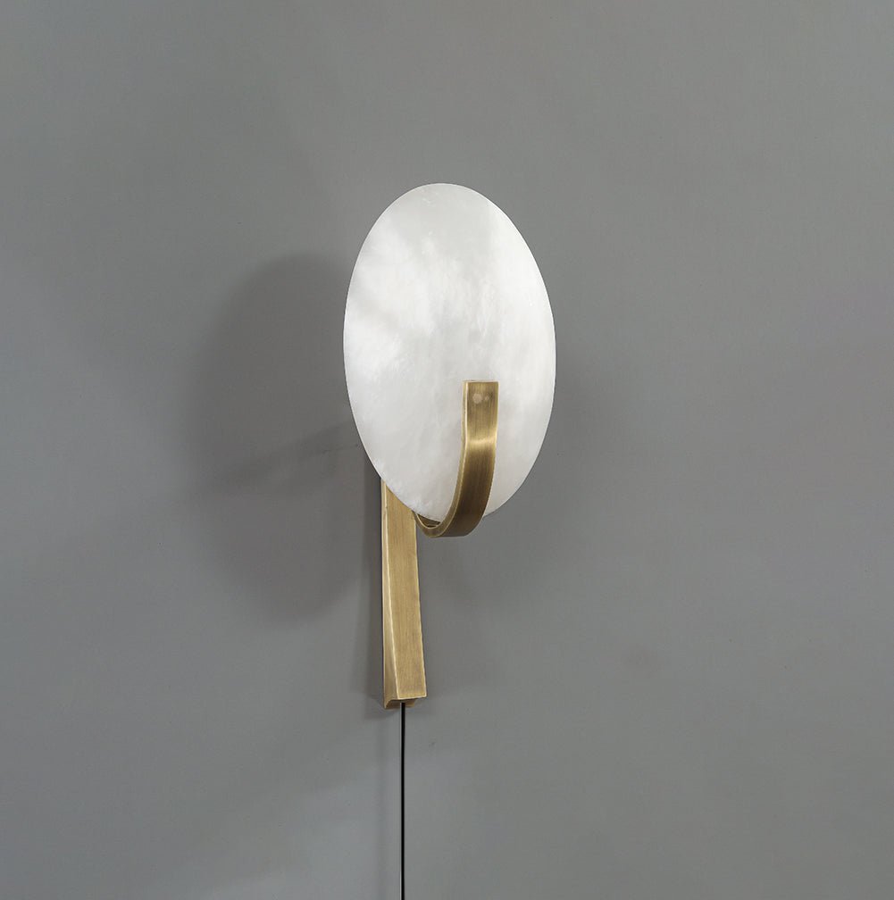 Alice Alabaster Plug-In Wall Light, Plug-In Wall Sconce, detail 4