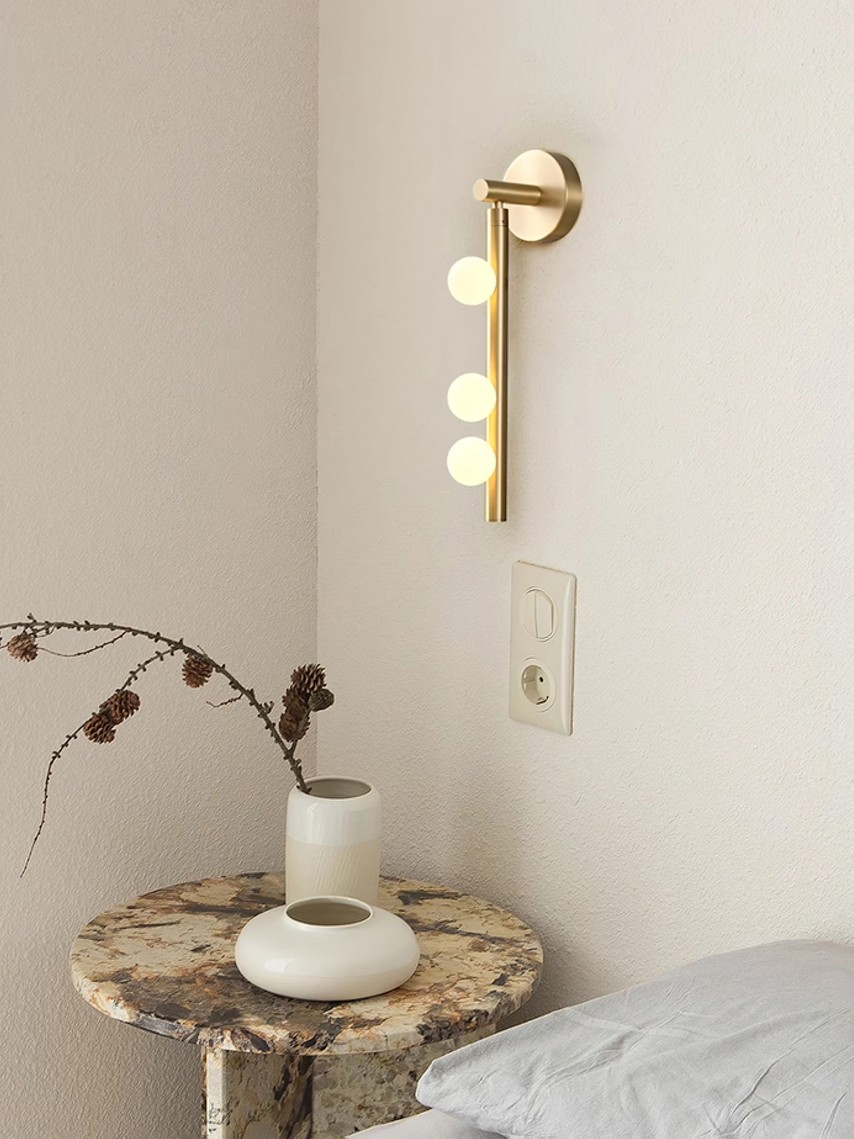 Brass Glass Tube Plug-In Wall Light, Plug-In Wall Sconce, detail 95