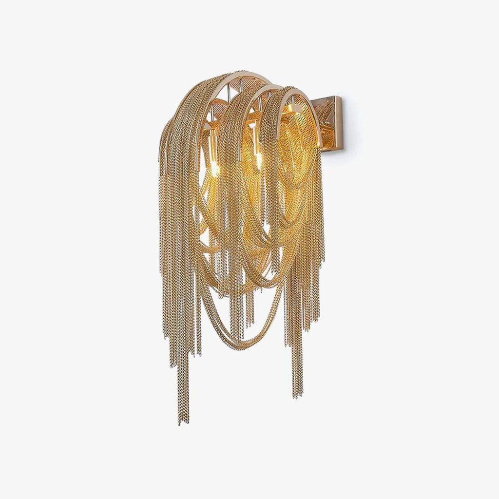 Chains Tassel Wall Light, Hardwired Wall Sconce, Metal, Dia 26 cm x H 58cm