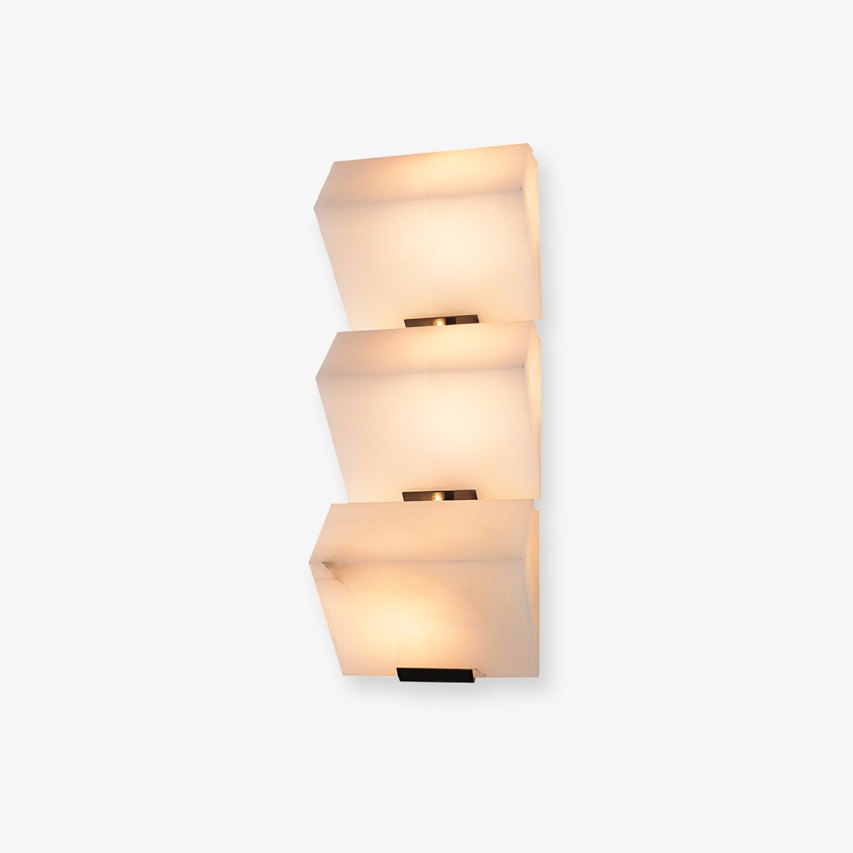 Alabaster Staircase Wall Light, Hardwired Wall Sconce, Metal, L 15cm x H 13cm