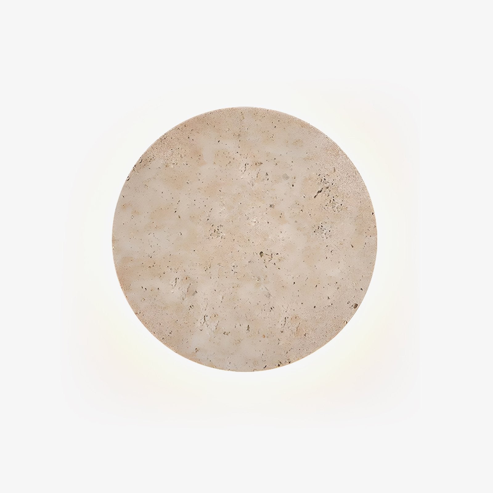 Circle Travertine Wall Light, Hardwired Wall Sconce, Yellow travertine stone, Dia 30cm x H 30cm