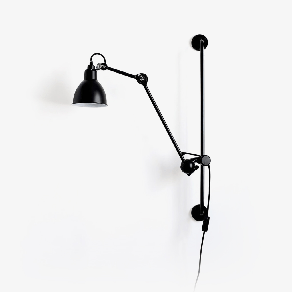 Versa Glide G214 Wall Light, Plug-In Wall Sconce, Metal, Dia 39cm x H 78cm
