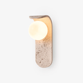 Solis Curve Wall Light, Hardwired Wall Sconce, Yellow Travertine, ∅ 3.5″ x H 9.8″