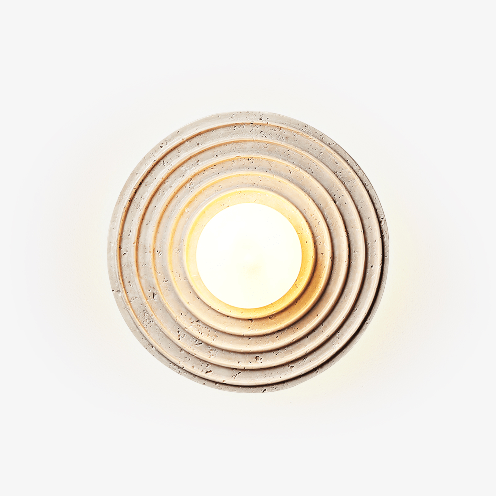 Orbit Rings Wall Light, Hardwired Wall Sconce, Yellow Travertine, Dia 33cm x H 33cm