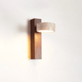 Grove Beam Wall Light, Hardwired Wall Sconce, Yellow Travertine, Dia 10cm x H 23cm