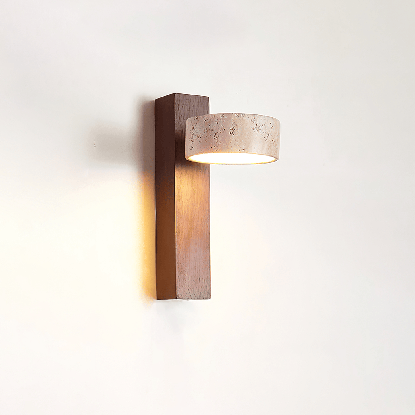 Grove Beam Wall Light, Hardwired Wall Sconce, Yellow Travertine, Dia 10cm x H 23cm
