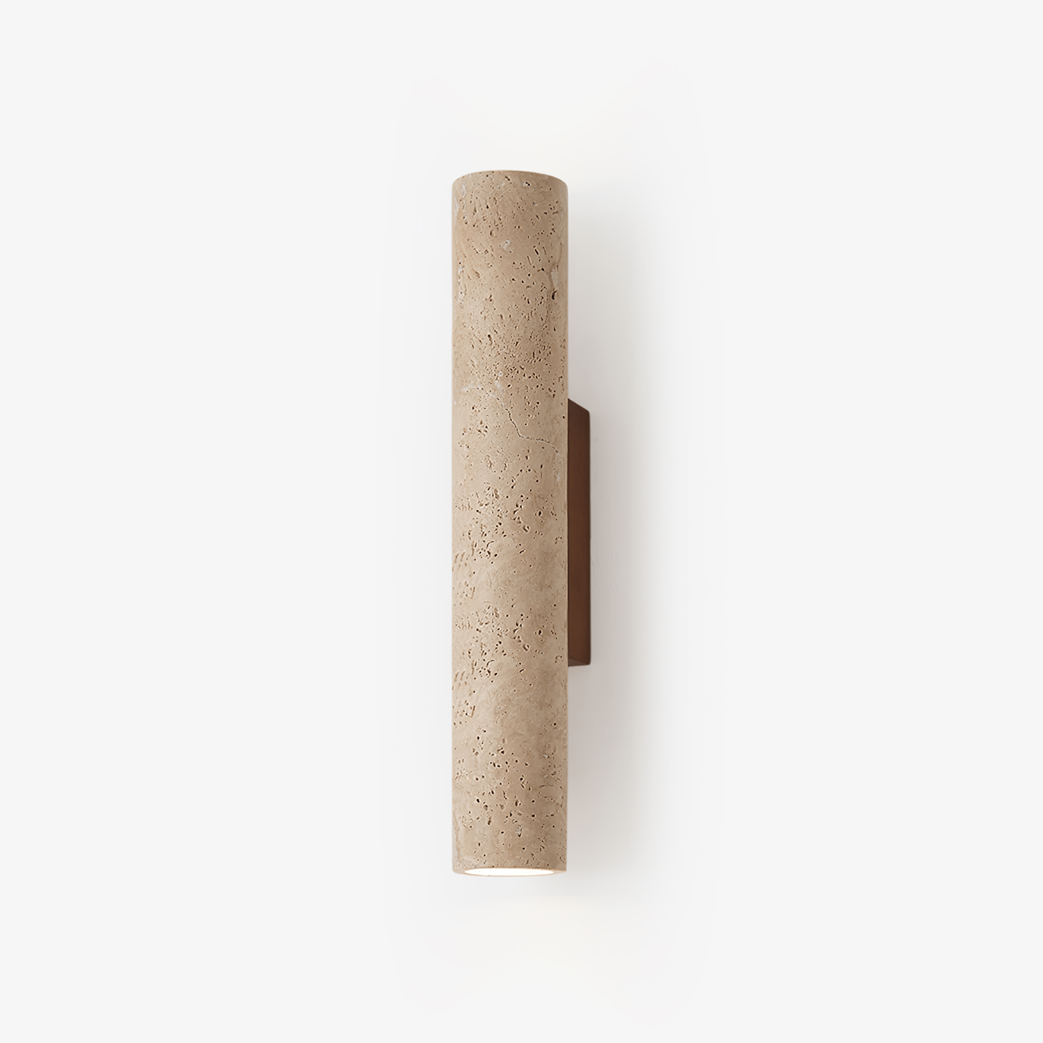 Solis Column Wall Light, Hardwired Wall Sconce, Yellow Travertine, Dia 6.5cm x H 32cm