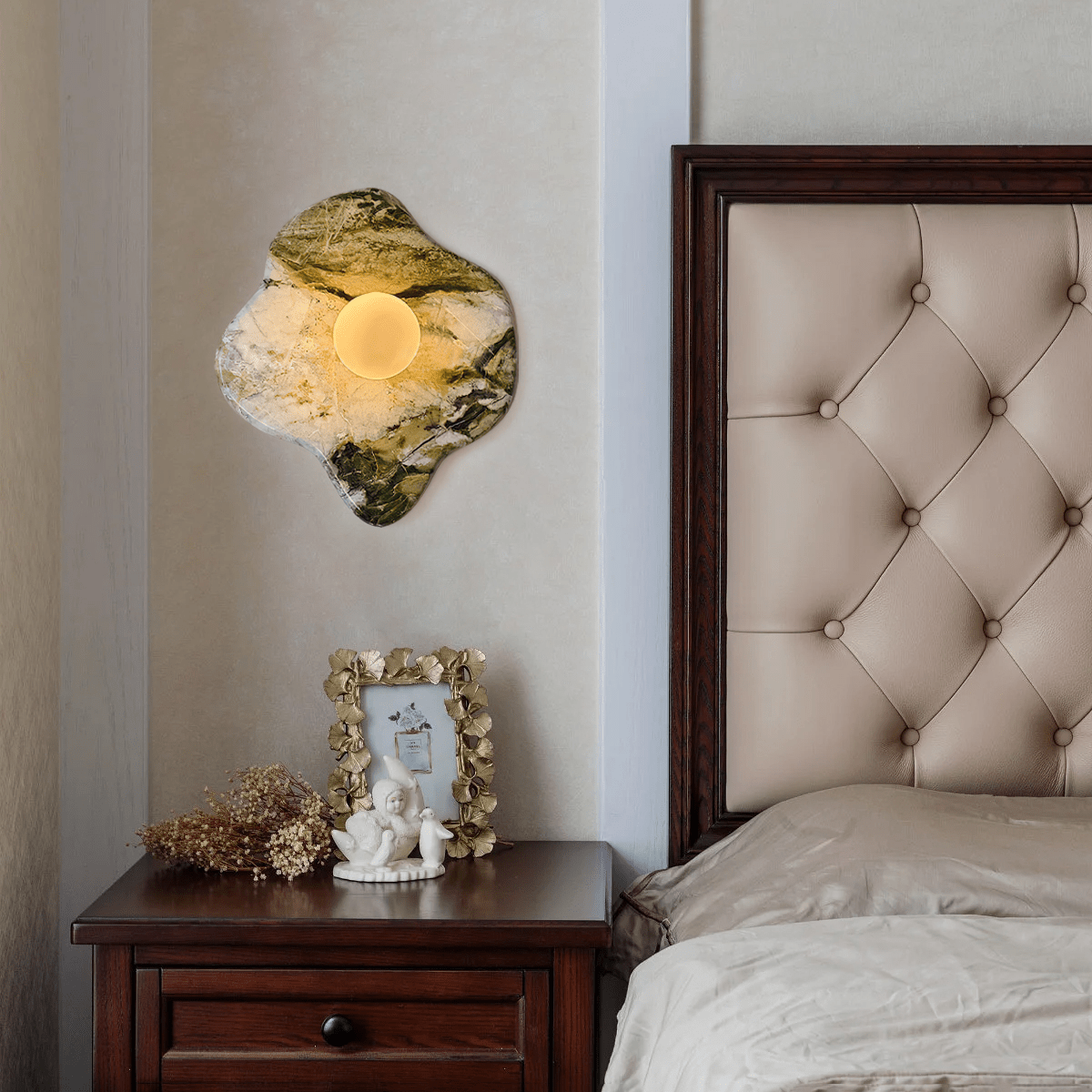 Emma Marble Wall Light, Hardwired Wall Sconce, detail 5