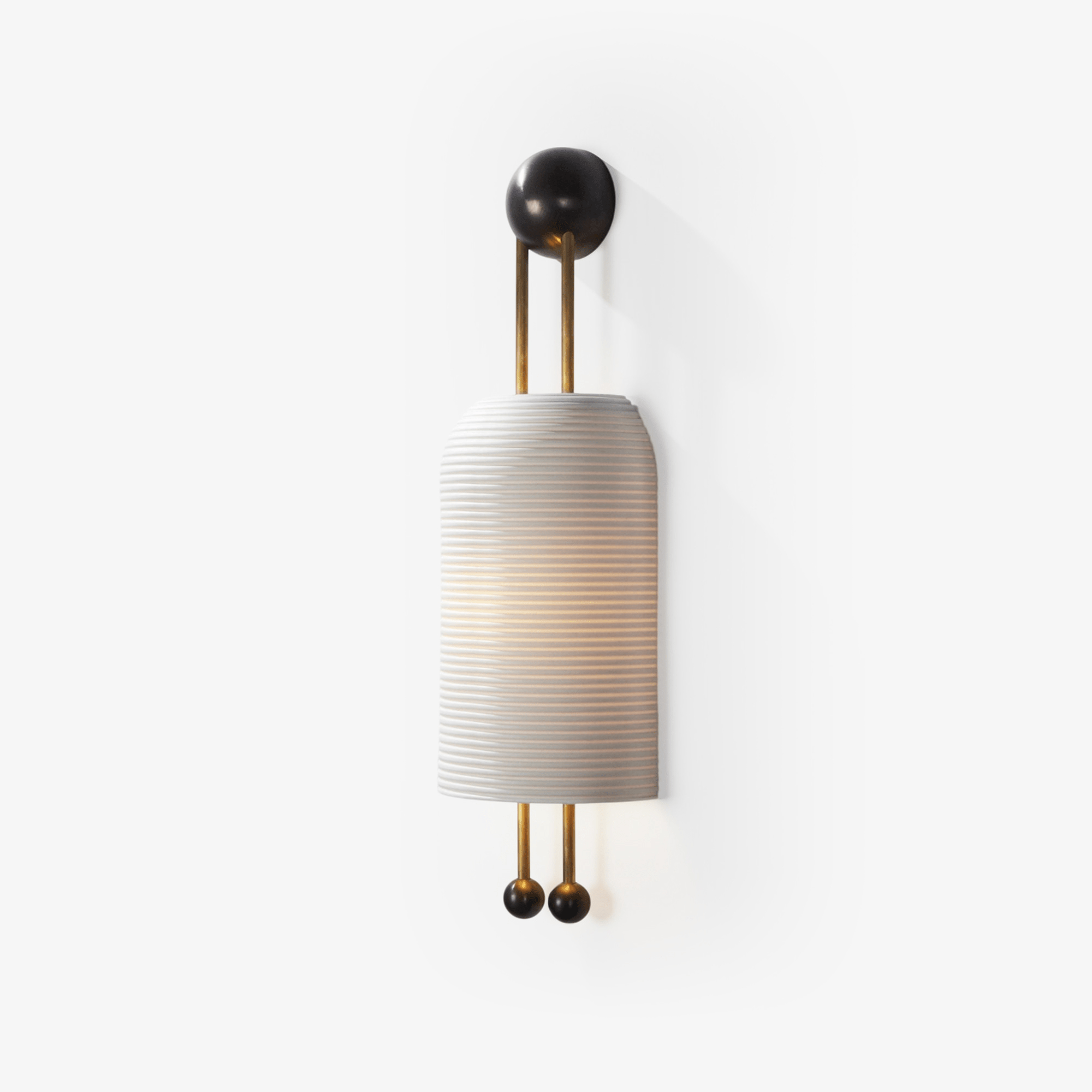 Benjamin Wall Light, Hardwired Wall Sconce, Glass, Dia 25 cm x H 65 cm