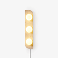 Elysian Travertine Plug-In Wall Light, Plug-In Wall Sconce, Yellow Travertine, Dia 10cm x H 18cm