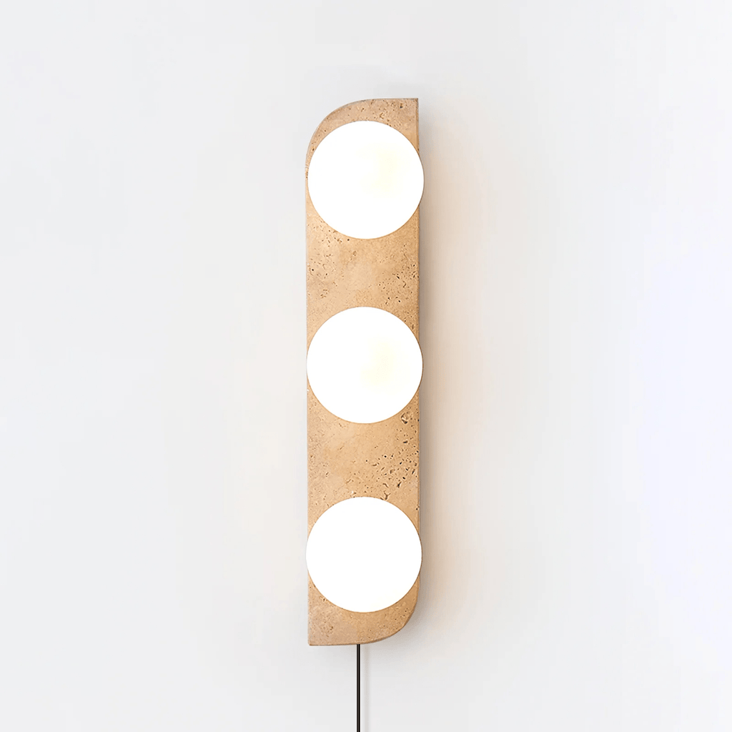 Elysian Travertine Plug-In Wall Light, Plug-In Wall Sconce, detail 6
