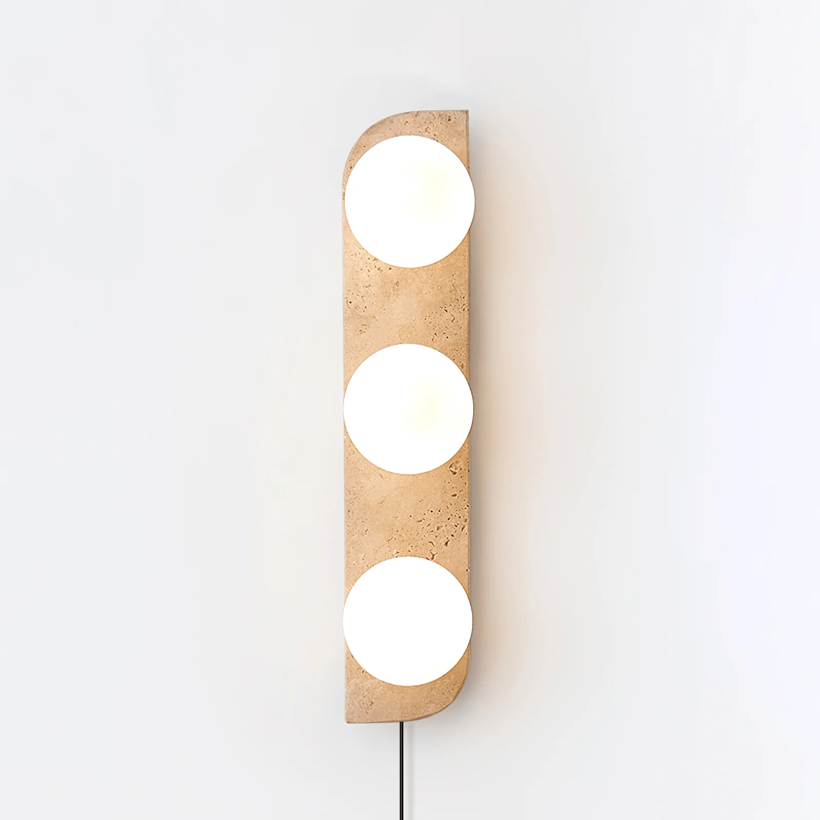 Elysian Travertine Plug-In Wall Light, Plug-In Wall Sconce, detail 6