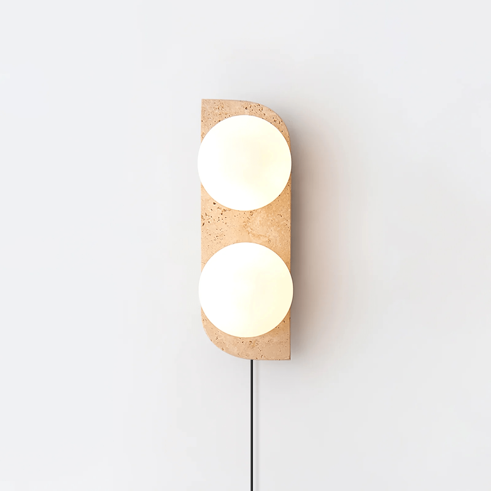 Elysian Travertine Plug-In Wall Light, Plug-In Wall Sconce, detail 7