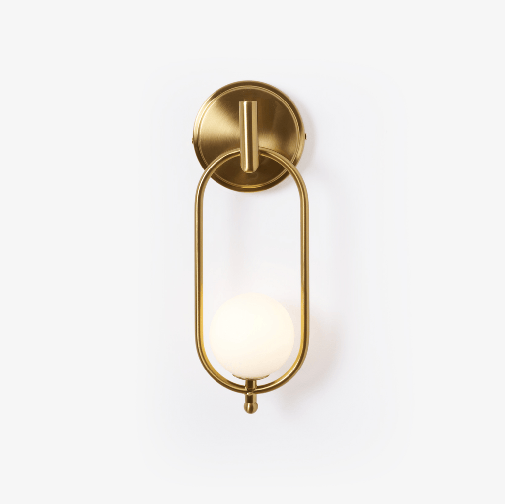Aurea Brass Wall Light, Hardwired Wall Sconce, L 4.7″ x Depth 3.9″ x H 13.8″