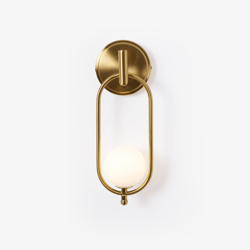 Aurea Brass Wall Light, Hardwired Wall Sconce, L 4.7″ x Depth 3.9″ x H 13.8″