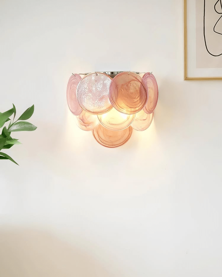 Lunaria Disc Murano Wall Light, Hardwired Wall Sconce, detail 16