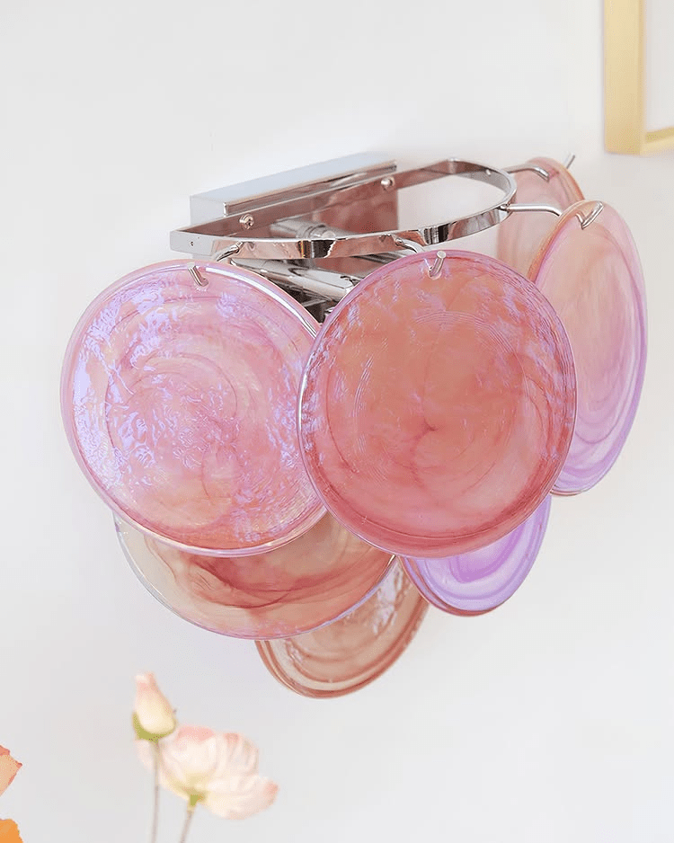 Lunaria Disc Murano Wall Light, Hardwired Wall Sconce, detail 17